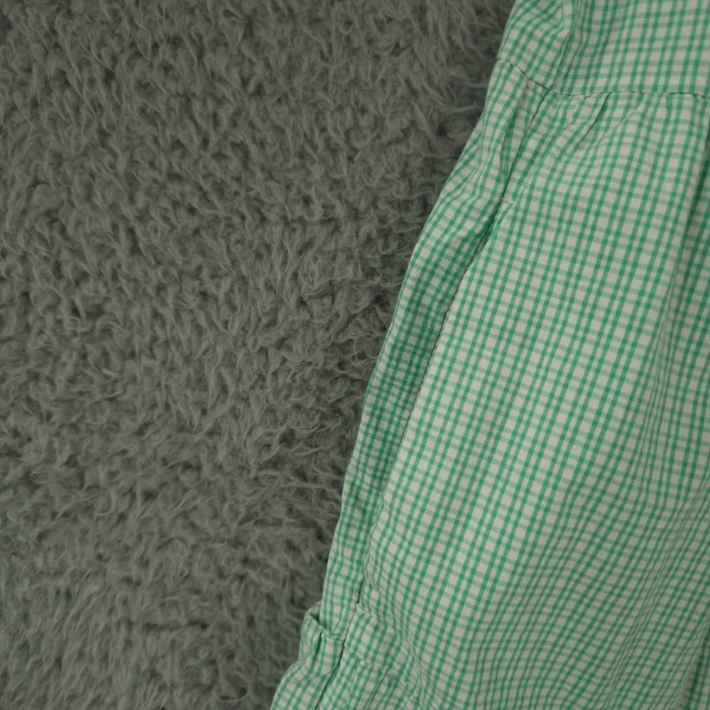J Crew Dress Womens Large Green Gingham Cotton Blend Poplin Raglan Tiered Mini - Picture 9 of 12
